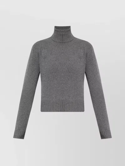Ami Alexandre Mattiussi Ami High Neck Cashmere Blend Sweater In Gray