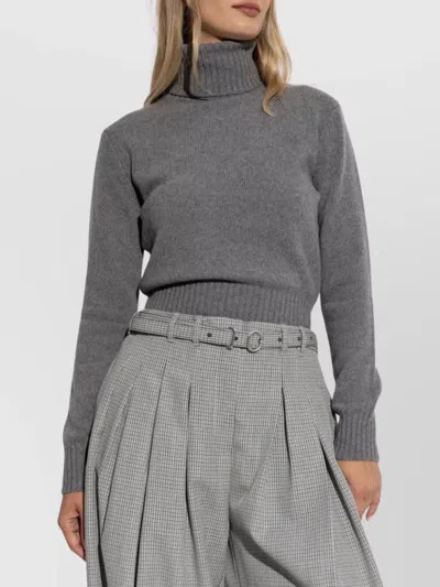 Ami Alexandre Mattiussi Ami High Neck Cashmere Blend Sweater In Gray