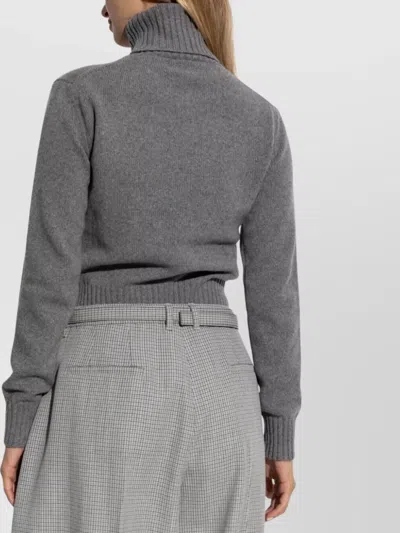 Ami Alexandre Mattiussi Ami High Neck Cashmere Blend Sweater In Gray