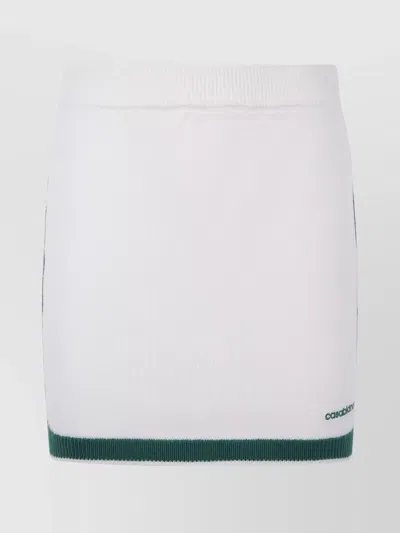 Casablanca Wool Knit Tennis Mini Skirt In Green