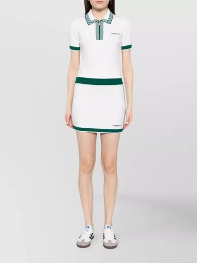 Casablanca Wool Knit Tennis Mini Skirt In Green