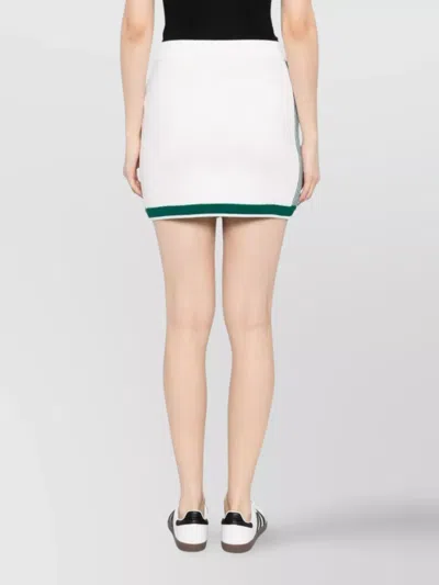 Casablanca Wool Knit Tennis Mini Skirt In Green