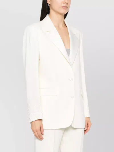 Golden Goose Blazer With Beaded Sleeves And Wool In Neutral