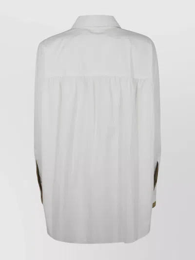 Marni Structured Collar Long Sleeve Blouse In White