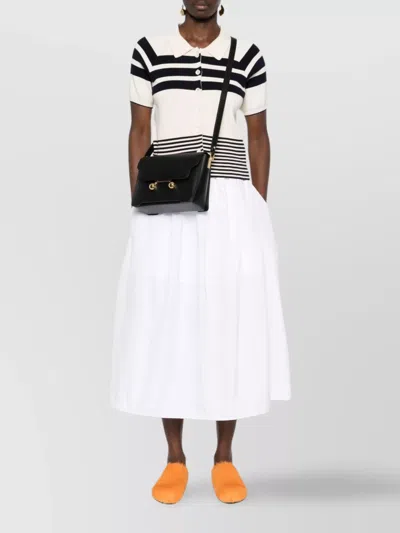 Marni Sleek Rectangular Black Crossbody Bag With Gold-tone Metal Closure In Black