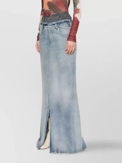Maison Margiela Anonimity Of The Lining Long Denim Skirt In Blue