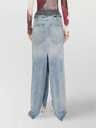 Maison Margiela Anonimity Of The Lining Long Denim Skirt In Blue