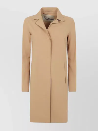 Herno Premiere Act Coat Long Sleeves In Beige