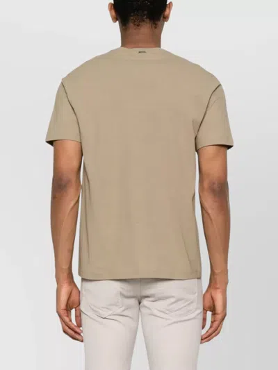 Herno Crew Neck Plain Design Short Sleeves T-shirt In Brown