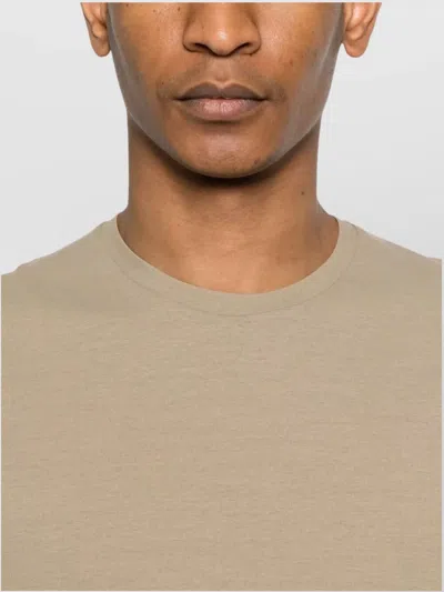 Herno Crew Neck Plain Design Short Sleeves T-shirt In Brown