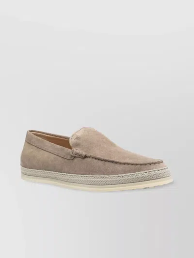 Tod's Leather Slip-on Loafer In Metallic