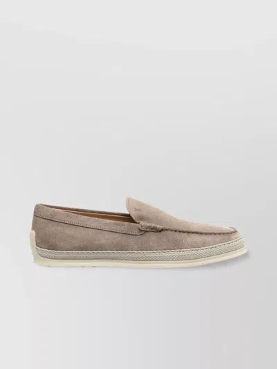 Tod's Leather Slip-on Loafer In Metallic