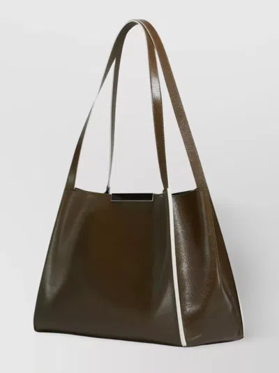 Marni Small Rectangular Tote Bag With Dual Handles In Brown