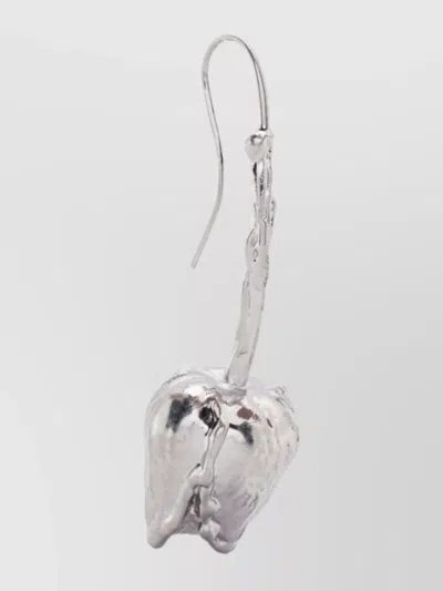 Marni Stylish Design Textured Drop Earrings In White