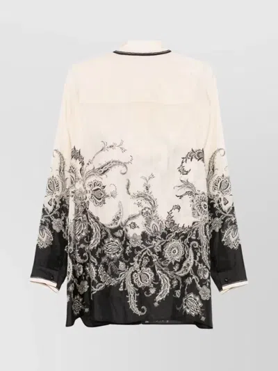 Zimmermann Camicia Rhiannon In Seta Stampata  Donna In White