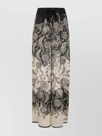 Zimmermann Pantalone Rhiannon In Seta Stampata  Donna In White
