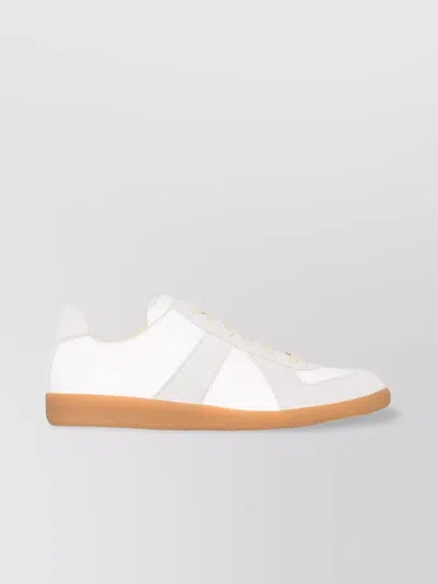 Maison Margiela White Leather Sneakers In Multi