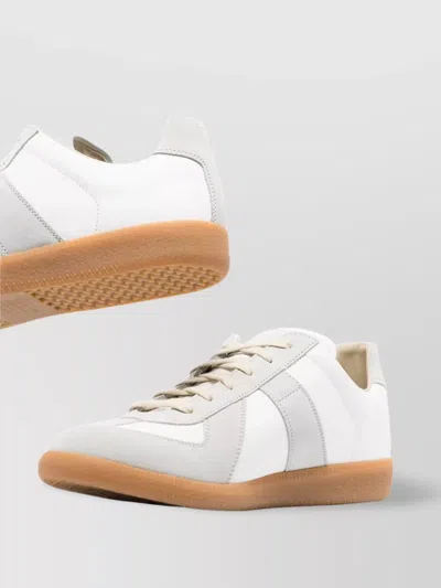 Maison Margiela White Leather Sneakers In Multi