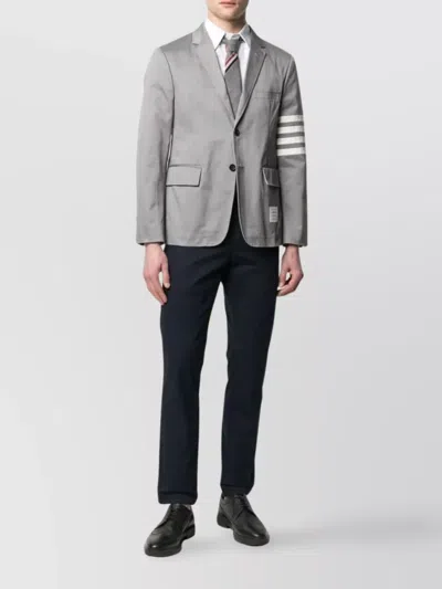Thom Browne Button-down Shirt With Curved Hem And Pocket In White
