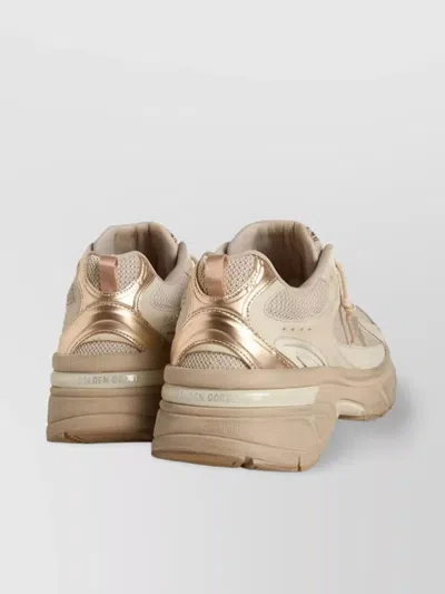 Golden Goose Net Leather And Suede Sneakers With Star Detail In Pink