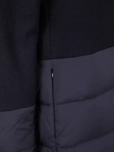 Herno Hooded Padded Jacket With Wool Inserts In Black