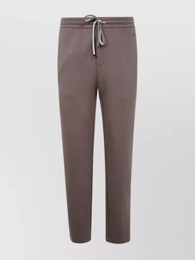 Emporio Armani Track Detail Sweatpants Back Pocket In Brown