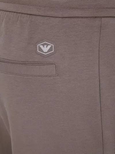 Emporio Armani Track Detail Sweatpants Back Pocket In Brown