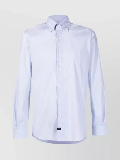 Fay Stretch Shirt Button-down Collar In Multi