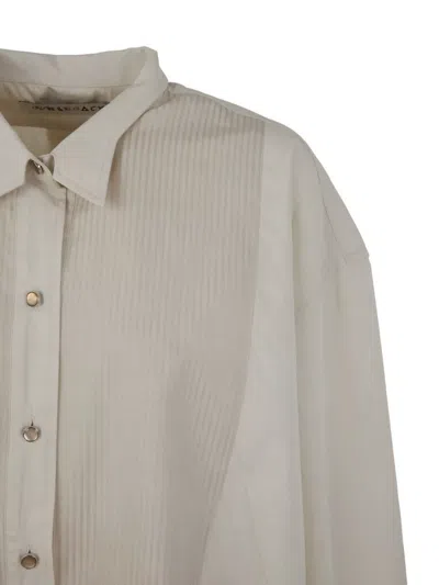 Our Legacy Collared Neck Tuxedo Shirt With Pleated Back In Gray