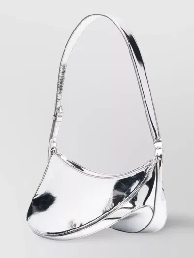 Mugler Adjustable Metallic Strap Shoulder Bag In White