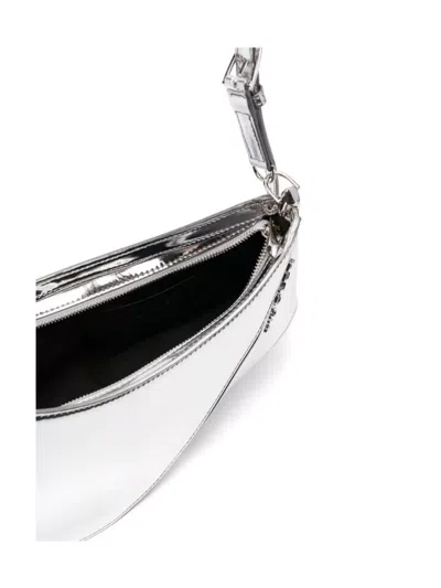 Mugler Adjustable Metallic Strap Shoulder Bag In White