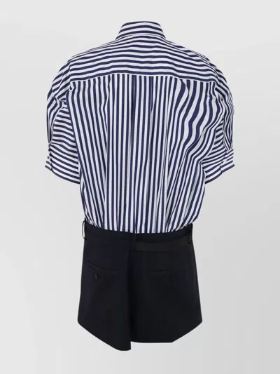 Sacai Cotton Poplin Dress Striped Pattern In Multi