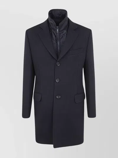 Fay Easy Double Breasted Coat In Black