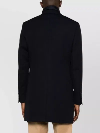 Fay Easy Double Breasted Coat In Black