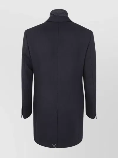 Fay Easy Double Breasted Coat In Black