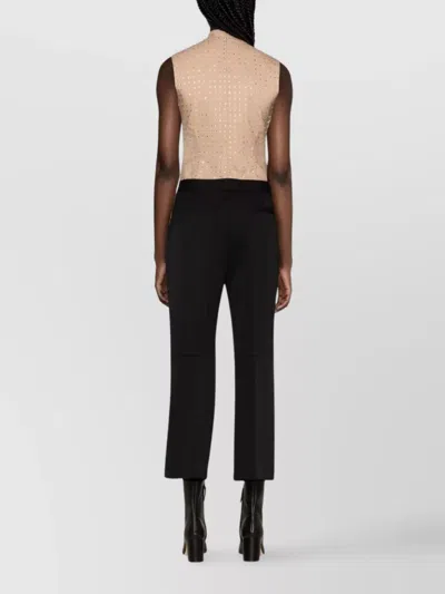 Jil Sander Fitted Cropped Pant With Flared Hem In Black