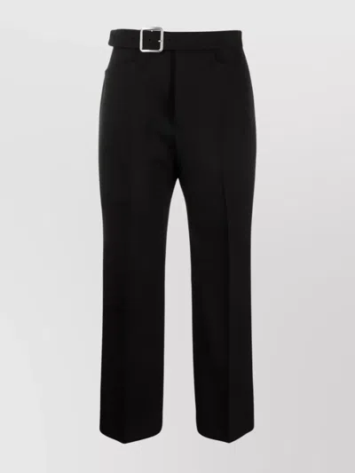 Jil Sander Fitted Cropped Pant With Flared Hem In Black