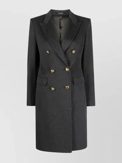 Tagliatore Paris Double Breasted Coat In Gray