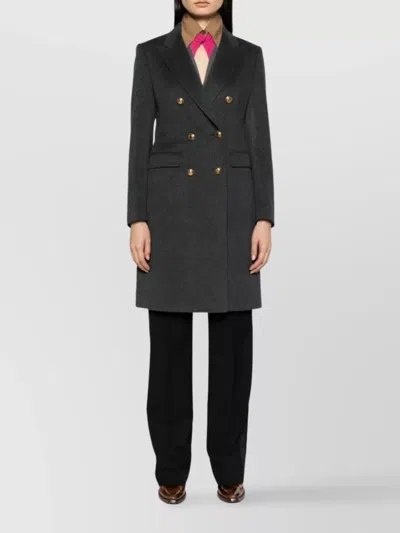 Tagliatore Paris Double Breasted Coat In Gray