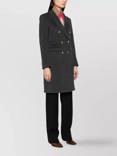 Tagliatore Paris Double Breasted Coat In Gray