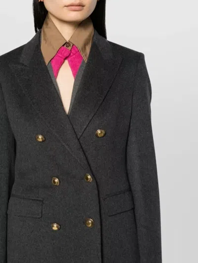 Tagliatore Paris Double Breasted Coat In Gray