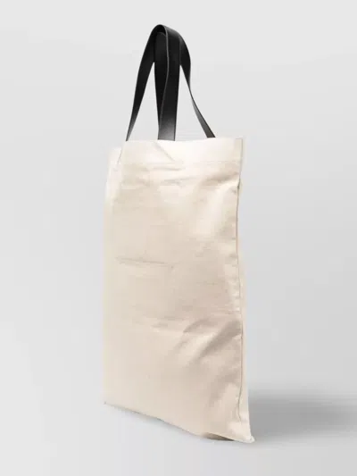Jil Sander Beige Large Flat Shopper Tote In 102 Natural