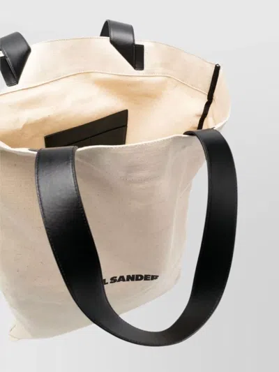 Jil Sander Beige Large Flat Shopper Tote In 102 Natural