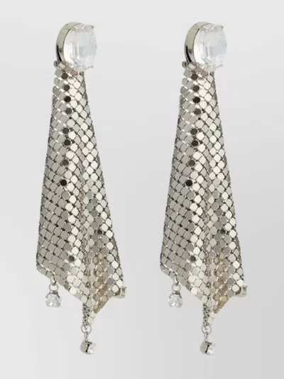 Rabanne Small Mesh Pixel Strass Earrings