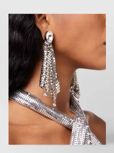 Rabanne Small Mesh Pixel Strass Earrings