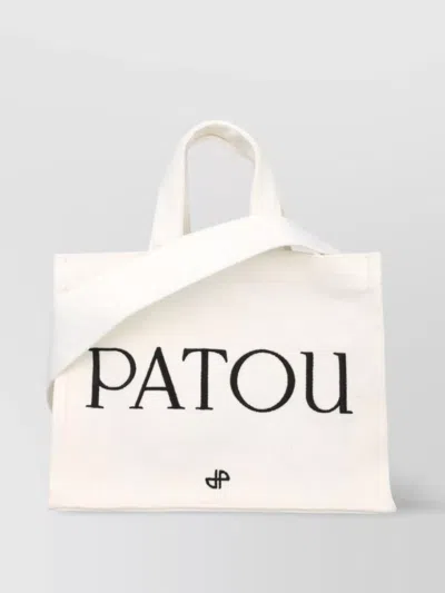 Patou Cotton Small Tote Bag In Neutral