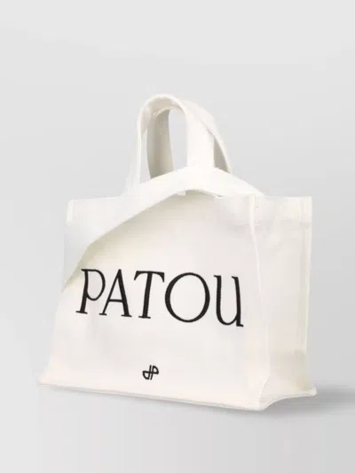 Patou Cotton Small Tote Bag In Neutral