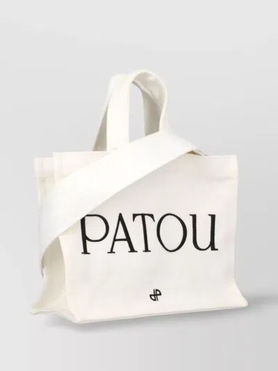 Patou Cotton Small Tote Bag In Neutral