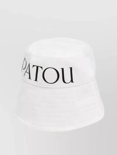 Patou Wide Brim Stitched Design Bucket Hat In Red