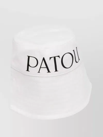Patou Wide Brim Stitched Design Bucket Hat In Red